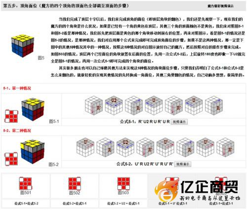 魔方简单公式口诀表魔方公式一步一步图解教程