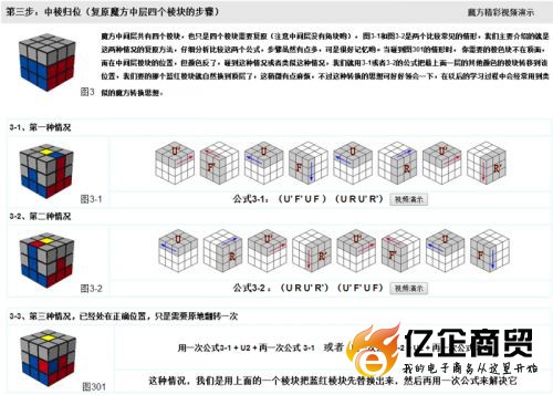 魔方简单公式口诀表魔方公式一步一步图解教程