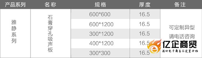 雅静系列参数表