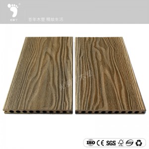 3D压花木纹高端户外地板铺板实心木塑地板 木栈道