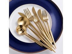 葡萄牙同款经典金色黑色系列不锈钢刀叉勺三件套西餐牛排刀叉