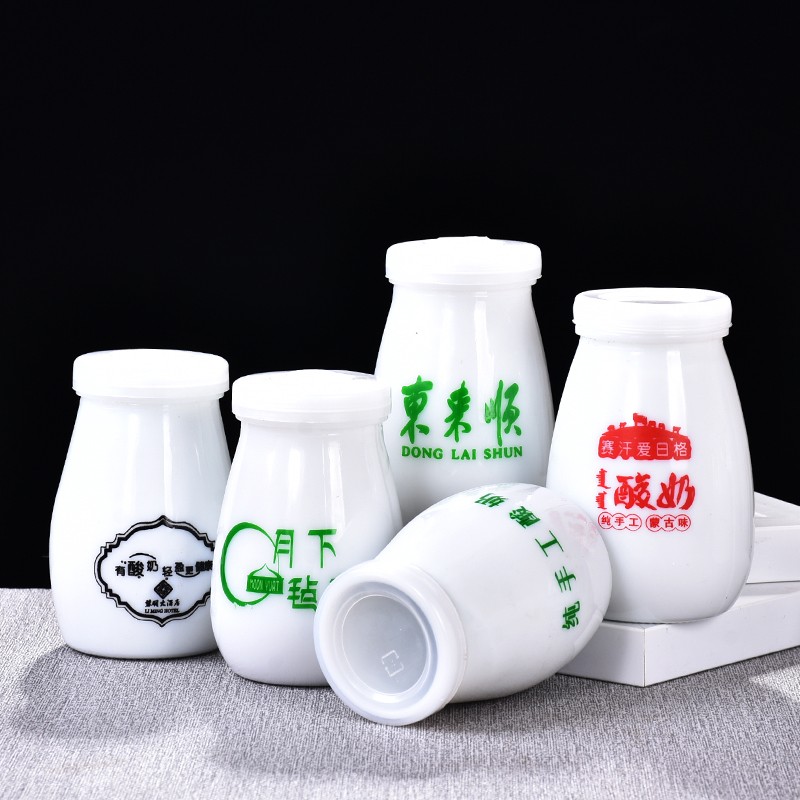 200ml4两酸奶玻璃瓶乳白瓷老北京酸奶瓶图2