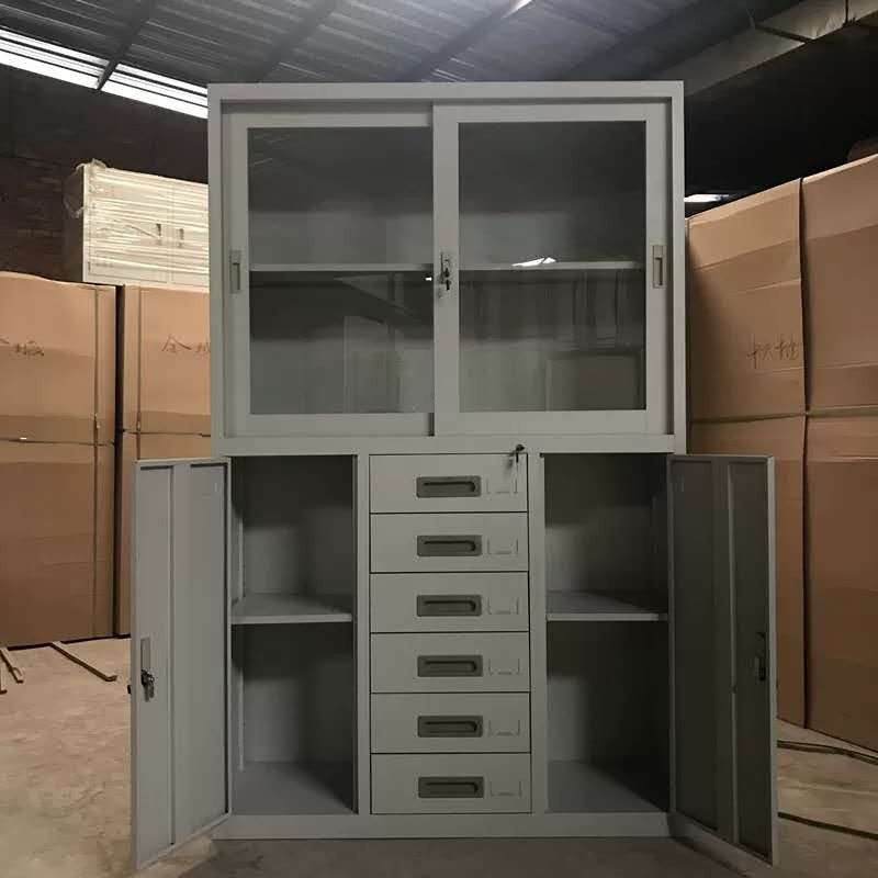 东莞铁皮文件柜定做全玻璃文件柜钢制储物柜资料存放柜图2