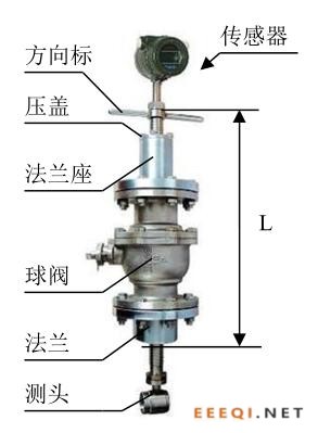 插入式涡街流量计外形尺寸图